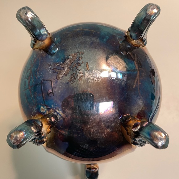 Vintage Oneida Silver-plated Footed Ornate Water Pitcher Beautiful Tarnished USA - Picture 6 of 9